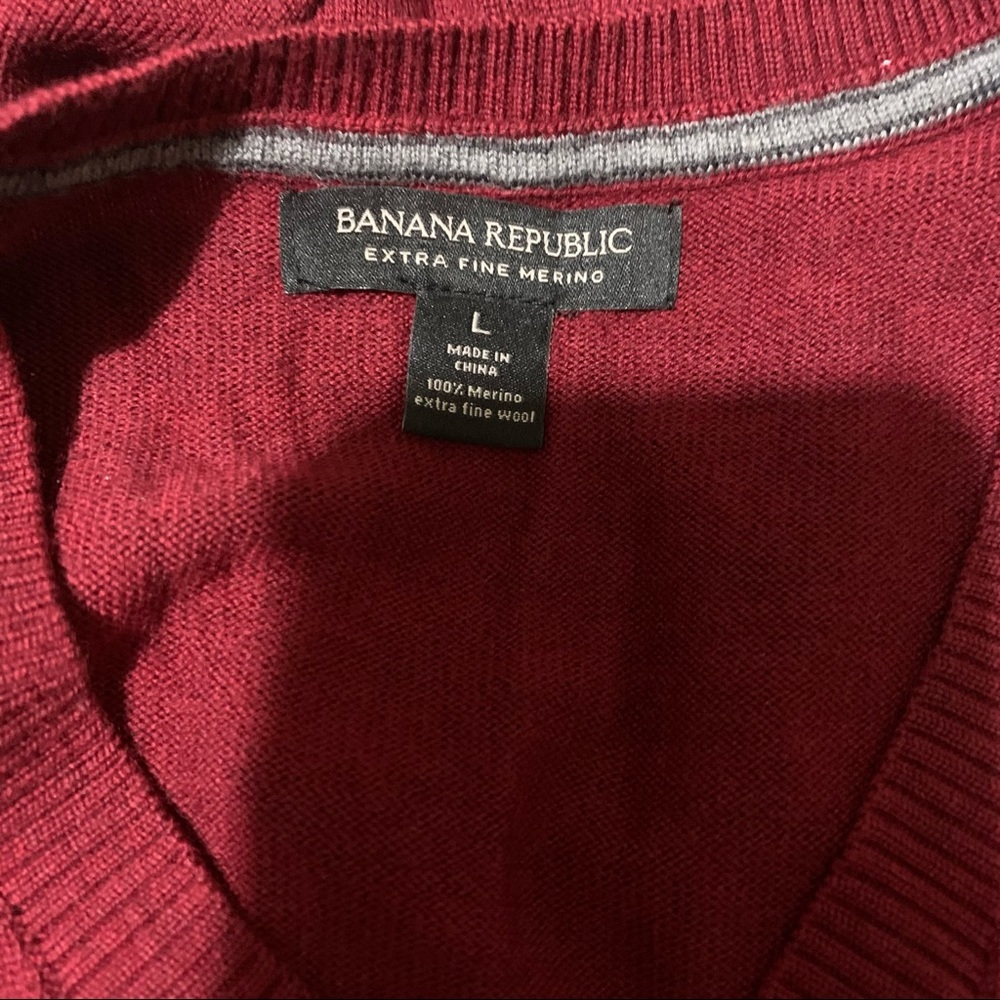 Banana Republic - Knit V-Neck Merino Wool Sweater - AS IS - Picture 3 of 7